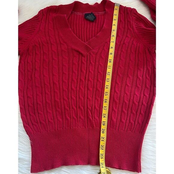 Bundle of 3 Cable Knit V Neck Sweaters (1X) - Picture 12 of 14